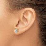 14k 1 1/2 carat Certified Lab Grown Diamond VS+ F+ Complete Oval Four Prong Stud Earrings - Image 3