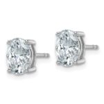 14k White Gold 2 carat Certified Lab Grown Diamond VS+ F+ Complete Oval Four Prong Stud Earrings - Image 2