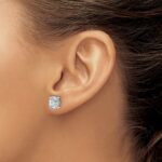 14k White Gold 2 carat Lab Grown Diamond VS/SI+ G+ Complete Oval Four Prong Stud Earrings - Image 3