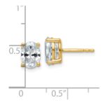 14k 2 carat Lab Grown Diamond VS+ F+ Complete Oval Four Prong Stud Earrings - Image 4