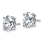 14k White Gold 3 carat Lab Grown Diamond VS+ F+ Complete Oval Four Prong Stud Earrings - Image 2