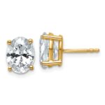 14k 3 carat Certified Lab Grown Diamond VS+ F+ Complete Oval Four Prong Stud Earrings