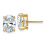 14k 5 carat Lab Grown Diamond VS/SI+ G+ Complete Oval Four Prong Stud Earrings