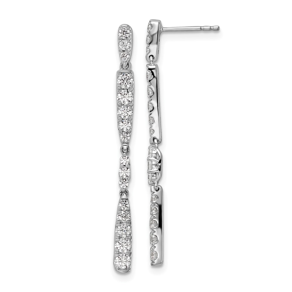 EM9115-100-WAA.jpg 14k White Gold 1 carat Lab Grown Diamond VS/SI+ G+ Complete Dangle Post Earrings - Image 1
