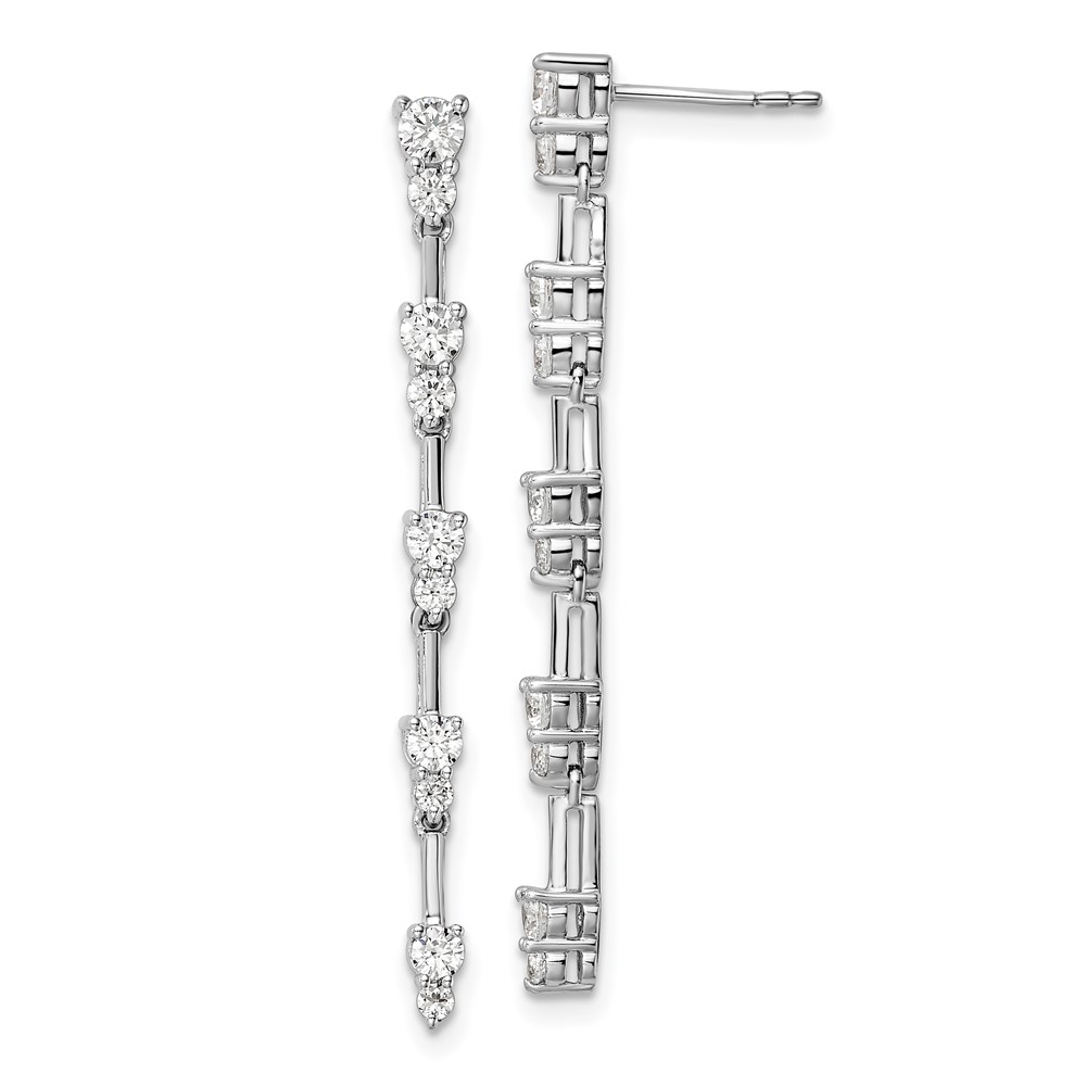 EM9116-100-WAA.jpg 14k White Gold 1 carat Lab Grown Diamond VS/SI+ G+ Complete Dangle Post Earrings - Image 1
