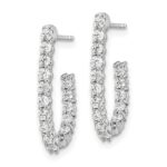 14k White Gold 1 carat Lab Grown Diamond VS/SI+ G+ Complete In and Out J-Hoop Hoop Earrings - Image 2