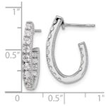 14k White Gold 1 carat Lab Grown Diamond VS/SI+ G+ Complete In and Out J-Hoop Hoop Earrings - Image 4