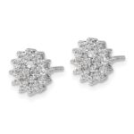 14k White Gold 1/2 carat Lab Grown Diamond VS/SI+ G+ Complete Cluster Post Earrings - Image 2