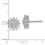 14k White Gold 1/2 carat Lab Grown Diamond VS/SI+ G+ Complete Cluster Post Earrings - Image 4