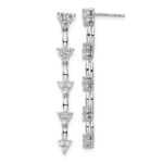 14k White Gold 1 carat Lab Grown Diamond VS/SI+ G+ Complete Marquise Dangle Cluster Post Earrings