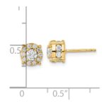 14k 1 carat Lab Grown Diamond VS/SI+ G+ Complete Round Fashion Halo Post Earrings - Image 4