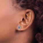 14k White Gold 1/5 carat Lab Grown Diamond VS/SI+ G+ and Amethyst February Birthstone Post Earrings - Image 3