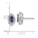 14k White Gold 1/5 carat Lab Grown Diamond VS/SI+ G+ and Amethyst February Birthstone Post Earrings - Image 4