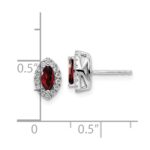14k White Gold 1/5 carat Lab Grown Diamond VS/SI+ G+ and Garnet January Birthstone Post Earrings - Image 4