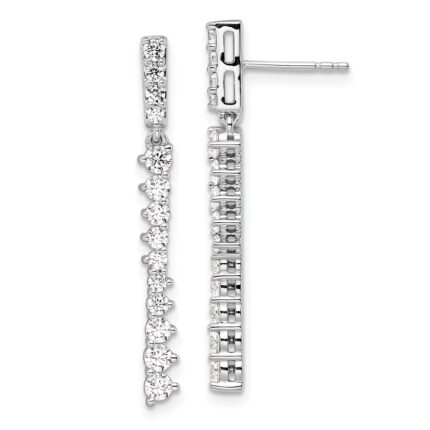 14k White Gold 1 carat Lab Grown Diamond VS/SI+ G+ Complete Dangle Post Earrings