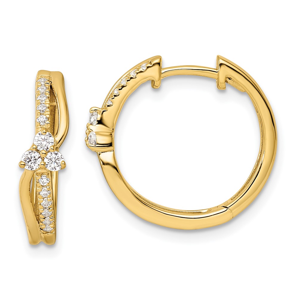 EM9655-034-YAA.jpg 14k 1/3 carat Lab Grown Diamond VS/SI+ G+ Complete Fashion Hinged Hoop Earrings - Image 1