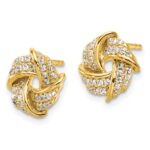 14k 1/3 carat Lab Grown Diamond VS/SI+ G+ Love Knot Post Earrings - Image 2