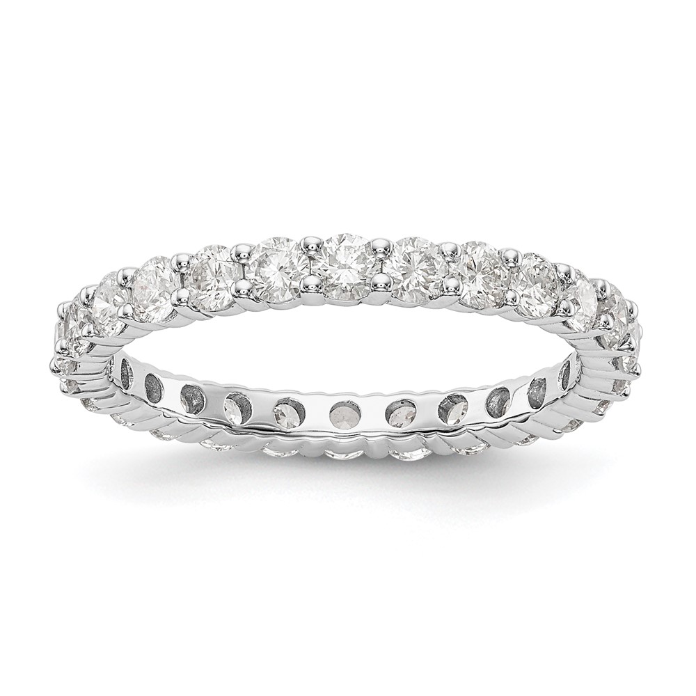 ET0001-150-7W4-1.jpg 14k White Gold 1 1/2 carat Lab Grown Diamond VS/SI+ G+ Complete Size 5.5 Shared Prong Eternity Band - Image 1