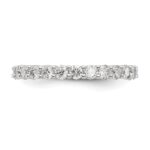 14k White Gold 1 1/2 carat Lab Grown Diamond VS/SI+ G+ Complete Size 5.5 Shared Prong Eternity Band - Image 5