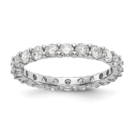 14k White Gold 2 carat Lab Grown Diamond VS/SI+ G+ Complete Size 7 Shared Prong Eternity Band
