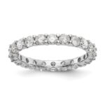14k White Gold 2 carat Lab Grown Diamond VS/SI+ G+ Complete Size 8.5 Shared Prong Eternity Band