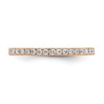 14k Rose Gold 1/2 carat Lab Grown Diamond VS/SI+ G+ Complete Size 5 Shared Prong Eternity Band - Image 5