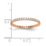 14k Rose Gold 1/2 carat Lab Grown Diamond VS/SI+ G+ Complete Size 5 Shared Prong Eternity Band - Image 3