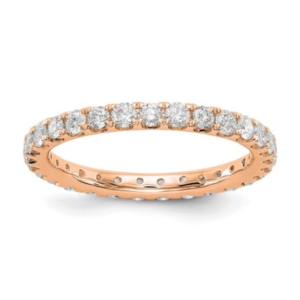14k Rose Gold 1 carat Lab Grown Diamond VS/SI+ G+ Complete Size 6.5 Shared Prong Eternity Band