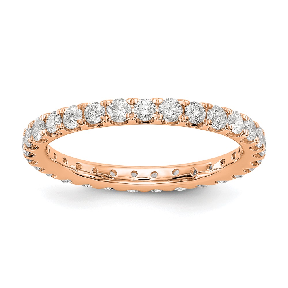 ET0005-100-7R4-19.jpg True Origin 14K Rose Gold 1 carat Lab Grown Diamond VS+ F+ Size 7 Complete Eternity Band - Image 1