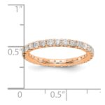 14k Rose Gold 1 carat Lab Grown Diamond VS/SI+ G+ Complete Size 4.5 Shared Prong Eternity Band - Image 3