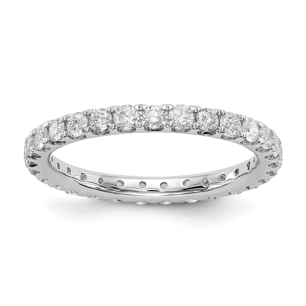 ET0005-100-7W4-14.jpg 14k White Gold 1 carat Lab Grown Diamond VS/SI+ G+ Complete Size 5 Shared Prong Eternity Band - Image 1
