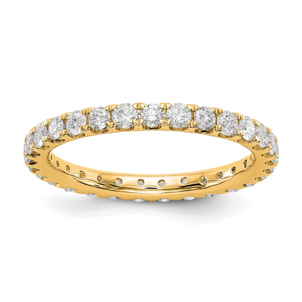 ET0005-100-7Y4-10.jpg True Origin 14K Yellow Gold 1 carat Lab Grown Diamond VS+ F+ Size 5 Complete Eternity Band - Image 1