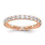 14k Rose Gold 1 1/2 carat Lab Grown Diamond VS/SI+ G+ Complete Size 7.5 Shared Prong Eternity Band
