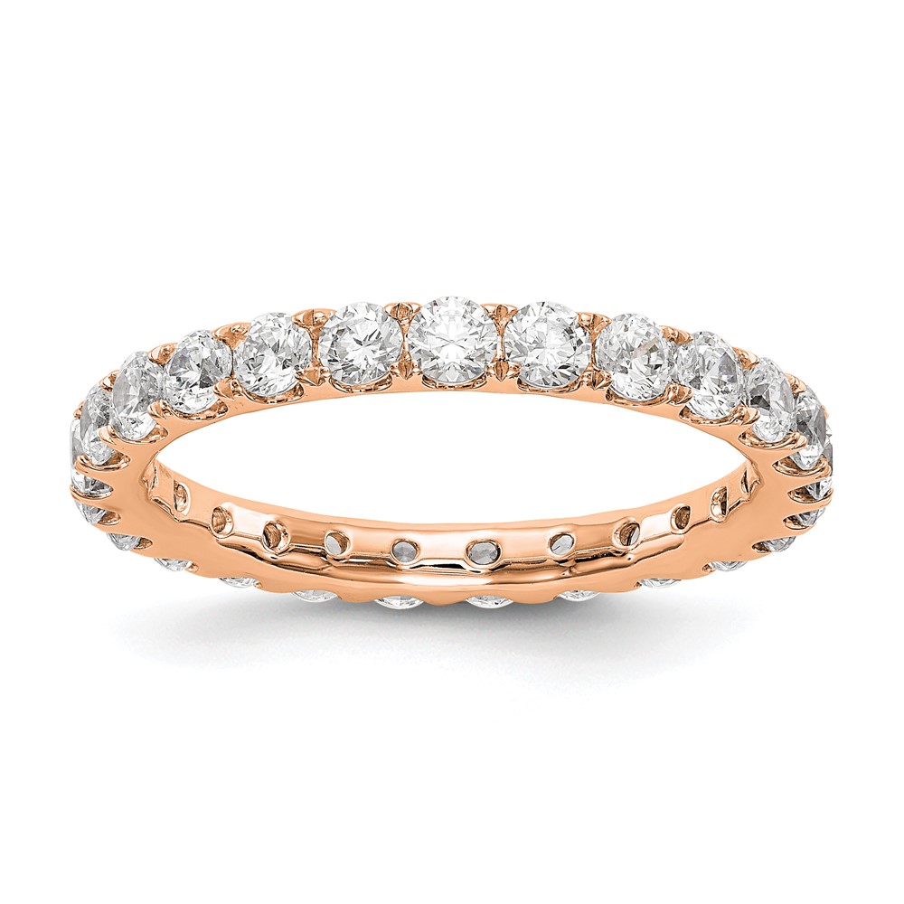 ET0005-150-7R4-4.jpg True Origin 14K Rose Gold 1 1/2 carat Lab Grown Diamond VS+ F+ Size 4 Complete Eternity Band - Image 1