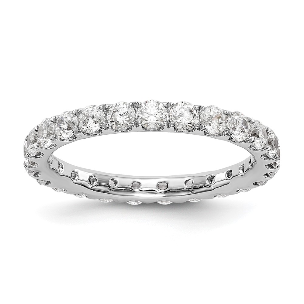 ET0005-150-7W4-15.jpg 14k White Gold 1 1/2 carat Lab Grown Diamond VS/SI+ G+ Complete Size 7 Shared Prong Eternity Band - Image 1