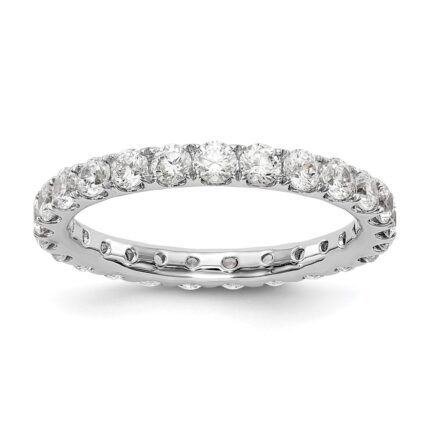 14k White Gold 1 1/2 carat Lab Grown Diamond VS/SI+ G+ Complete Size 8 Shared Prong Eternity Band