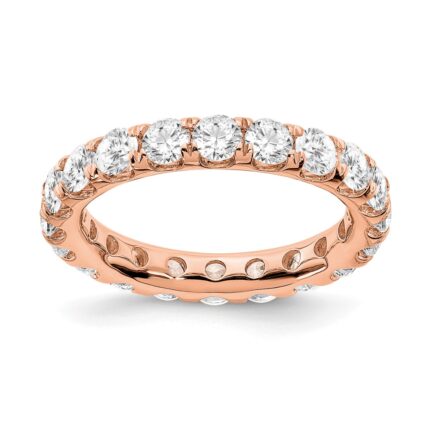 True Origin 14K Rose Gold 3 carat Lab Grown Diamond VS+ F+ Size 6 Complete Eternity Band
