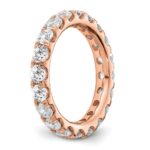 True Origin 14K Rose Gold 3 carat Lab Grown Diamond VS+ F+ Size 6 Complete Eternity Band - Image 6