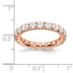 14k Rose Gold 3 carat Lab Grown Diamond VS/SI+ G+ Complete Size 7 Shared Prong Eternity Band - Image 3