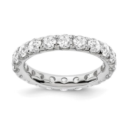 14k White Gold 3 carat Lab Grown Diamond VS/SI+ G+ Complete Size 6 Shared Prong Eternity Band