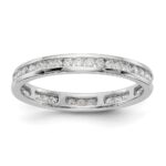 14k White Gold 1/2 carat Lab Grown Diamond VS/SI+ G+ Complete Channel Set Size 5 Eternity Band