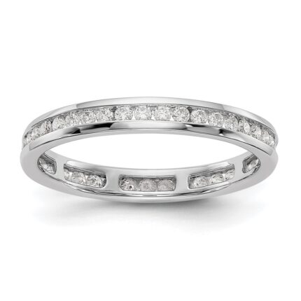 14k White Gold 1/2 carat Lab Grown Diamond VS/SI+ G+ Complete Channel Set Size 5 Eternity Band
