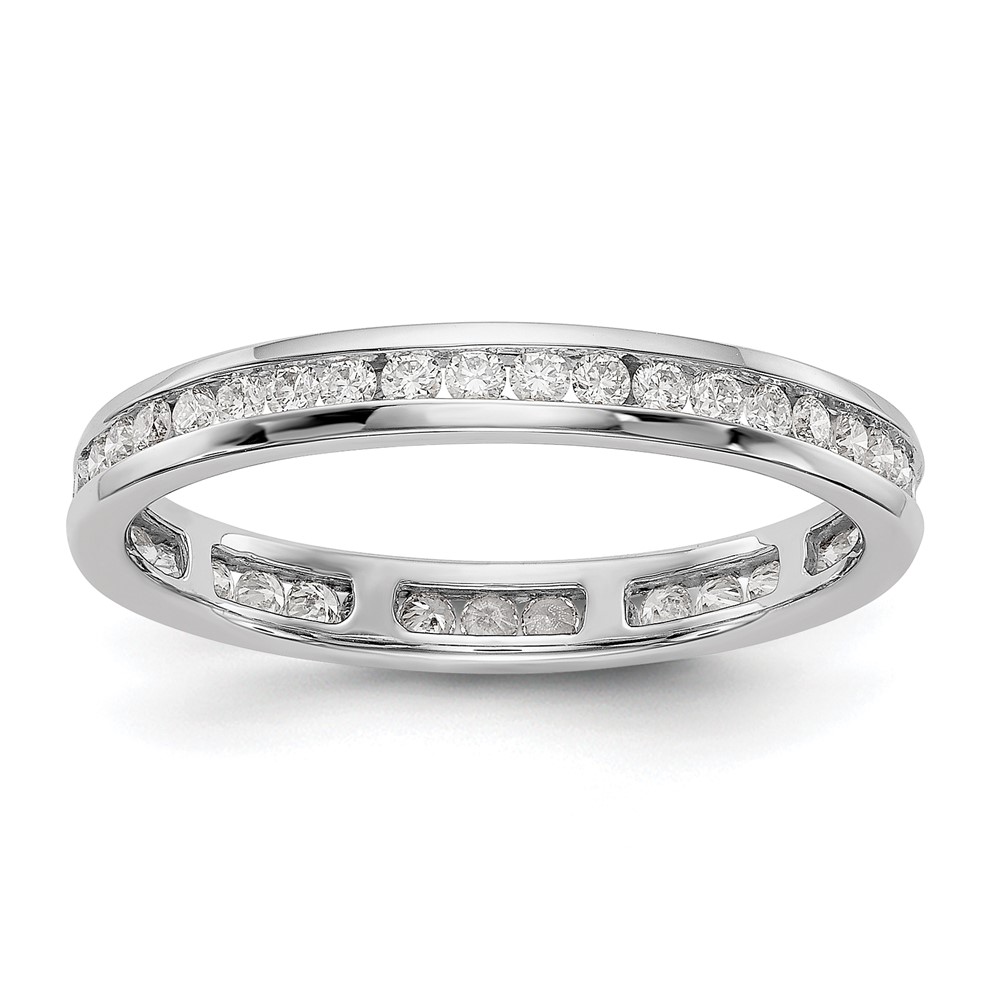 ET0009-050-7W4-7.jpg 14k White Gold 1/2 carat Lab Grown Diamond VS/SI+ G+ Complete Channel Set Size 8 Eternity Band - Image 1