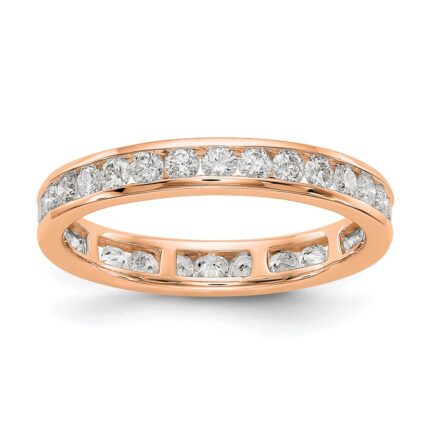 14k Rose Gold 1 carat Lab Grown Diamond VS/SI+ G+ Complete Channel Set Size 7 Eternity Band