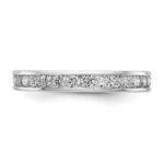 14k White Gold 1 carat Lab Grown Diamond VS/SI+ G+ Complete Channel Set Size 6 Eternity Band - Image 4