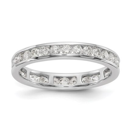 14k White Gold 1 carat Lab Grown Diamond VS/SI+ G+ Complete Channel Set Size 8 Eternity Band