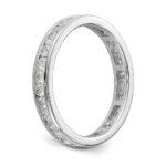 14k White Gold 1 carat Lab Grown Diamond VS/SI+ G+ Complete Channel Set Size 8 Eternity Band - Image 5