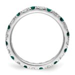 14k White Gold 3/4 carat Lab Grown Diamond VS/SI+ G+ and Lab Created Alexandrite Size 4 Eternity Band - Image 2