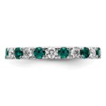 14k White Gold 3/8 carat Lab Grown Diamond VS/SI+ G+ and Lab Created Alexandrite Size 5 Eternity Band - Image 3