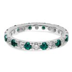 14k White Gold 7/8 carat Lab Grown Diamond VS/SI+ G+ and Lab Created Alexandrite Size 9 Eternity Band - Image 4